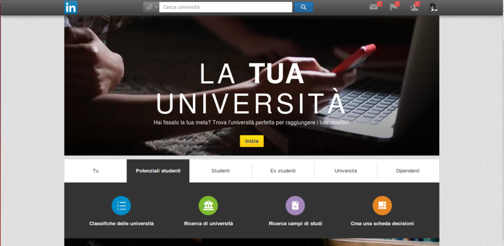 Pagine universitarie di linkedin: le nuove features